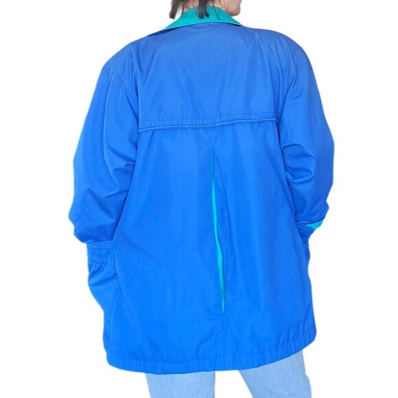 Vintage 80s 90s Current Seen Blue Teal Green Windbreaker Jacket Mens Size Medium - Picture 3 of 7